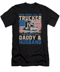 Semi Truck Driver Trucker Daddy Husband US American Flag Dh Bubble T-Shirt