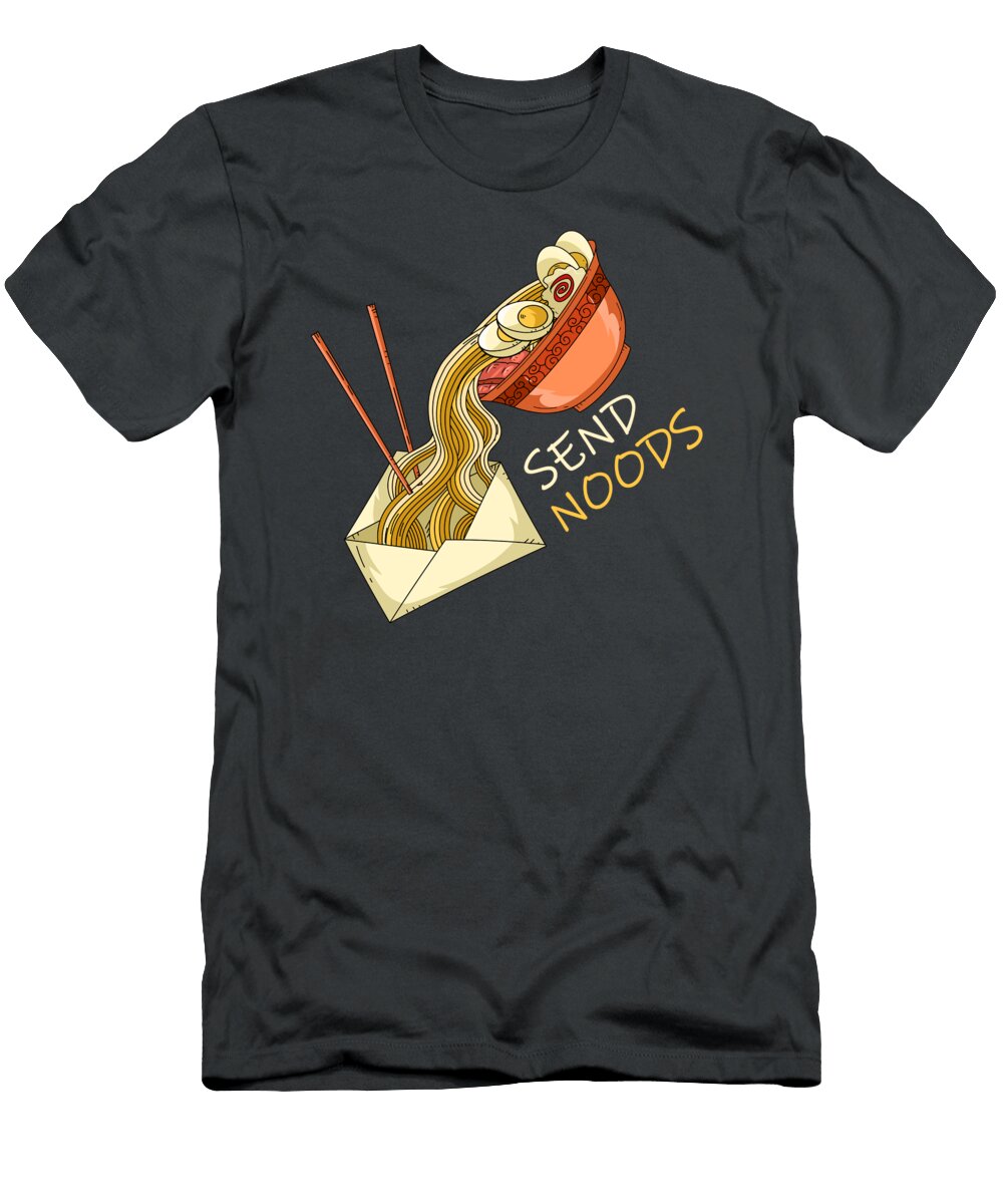 Send Noods Funny Ramen for Men Women Japanese Food Lover Letter Kawaii Japan Crazy Squirrel T-Shirt