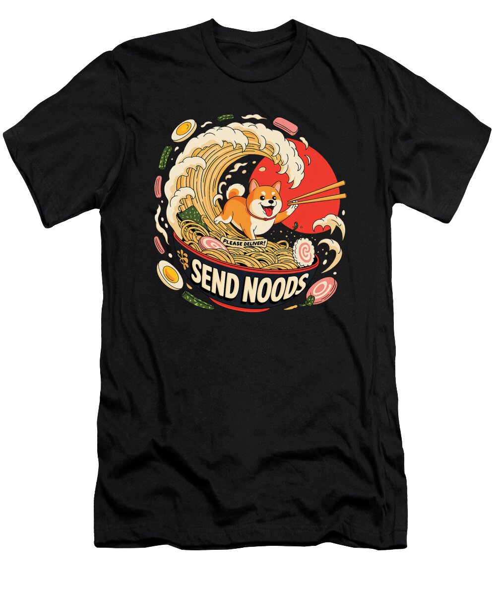 Send Noods Ramen Dog Funny Pun Studi Alex T-Shirt