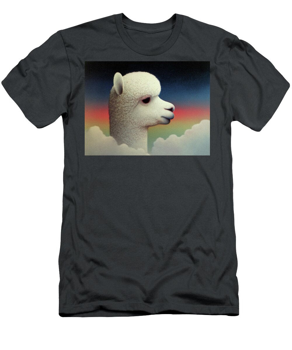 Serene Alpaca in Rainbow Clouds Fabrizio Cassetta T-Shirt