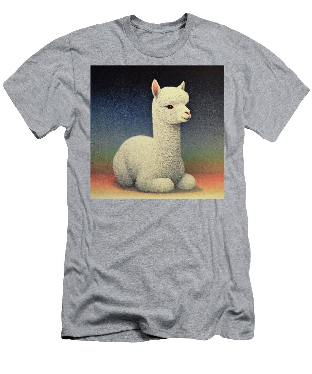 Serene White Alpaca Resting Fabrizio Cassetta T-Shirt