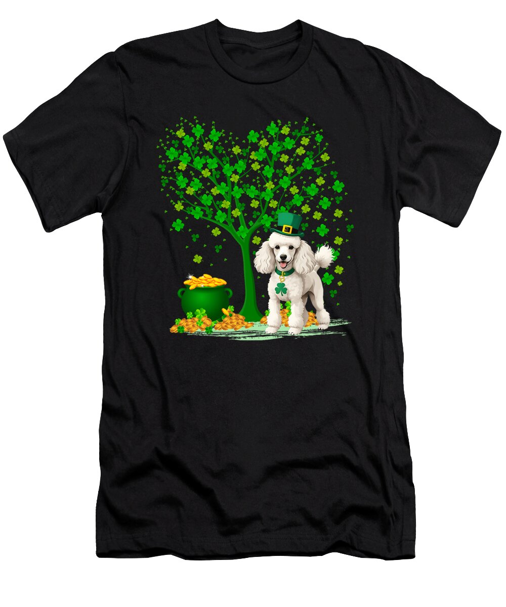 Shamrock Tree Leprechaun Hat Poodle Dog St Day Sophie Eleanor T-Shirt