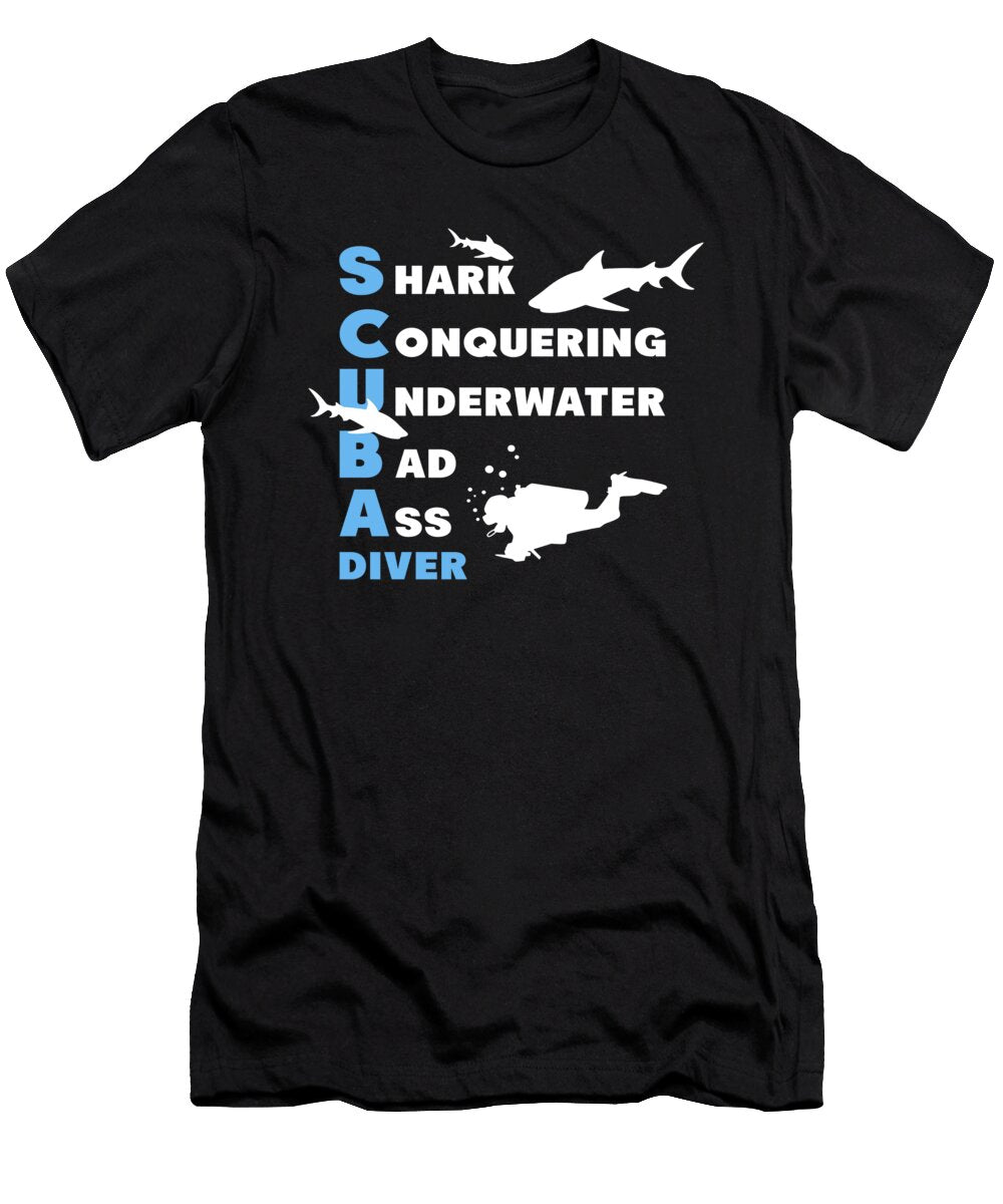 Shark Conquering Underwater Bad Ass Diver Do Tran Quang T-Shirt