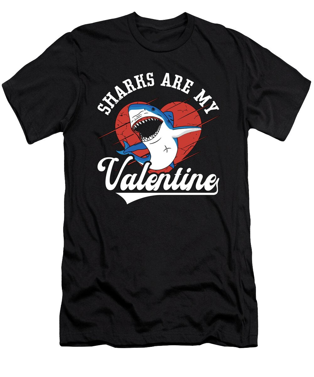 Sharks Are My Valentine Freediving Dive Freediver Tshirtconcepts Marvin Poppe T-Shirt