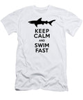 Sharks Keep Calm and Swim Fast Wendy Lubetkin T-Shirt