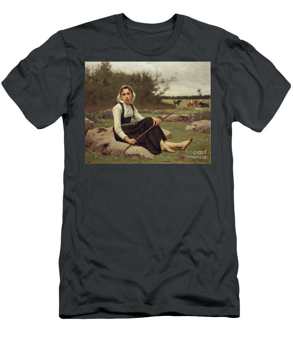 Shepherdess 1890 Franois Alfred Delobbe T-Shirt