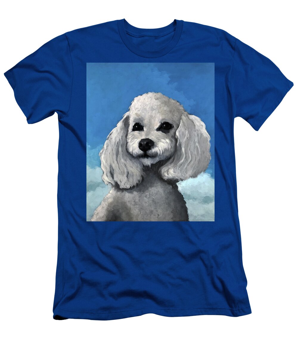 Sherman Poodle Pet Portrait Linda Apple T-Shirt