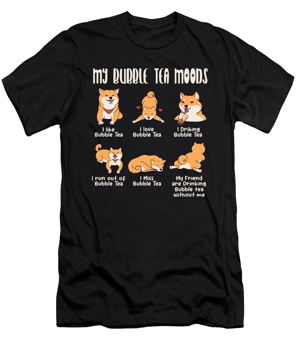 Shiba Inu My Bubble Tea Moods Dog Lover Boba for Zyneu Gangd T-Shirt