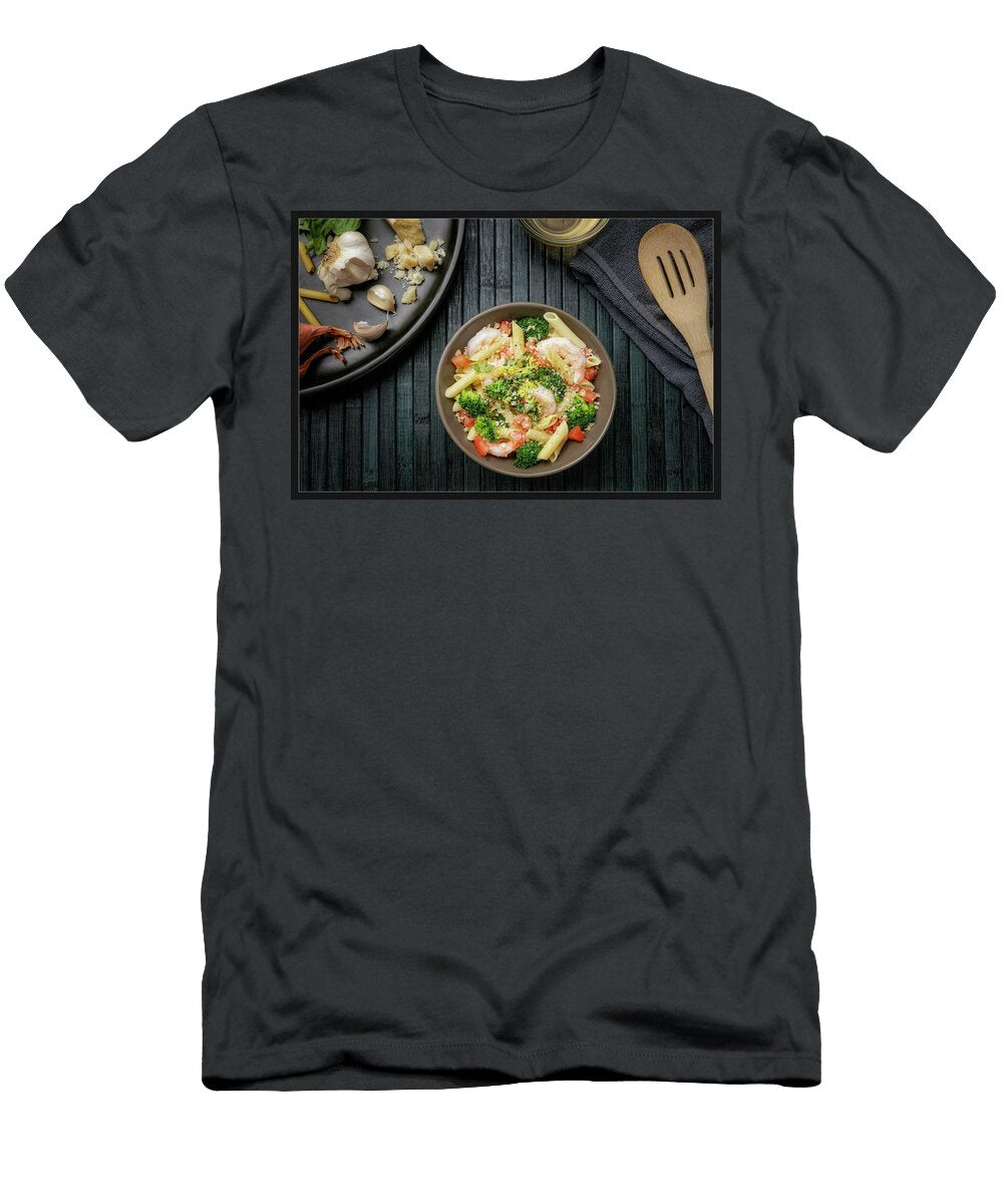 Shrimp and Broccoli Pasta Delight Cris J Duncan T-Shirt