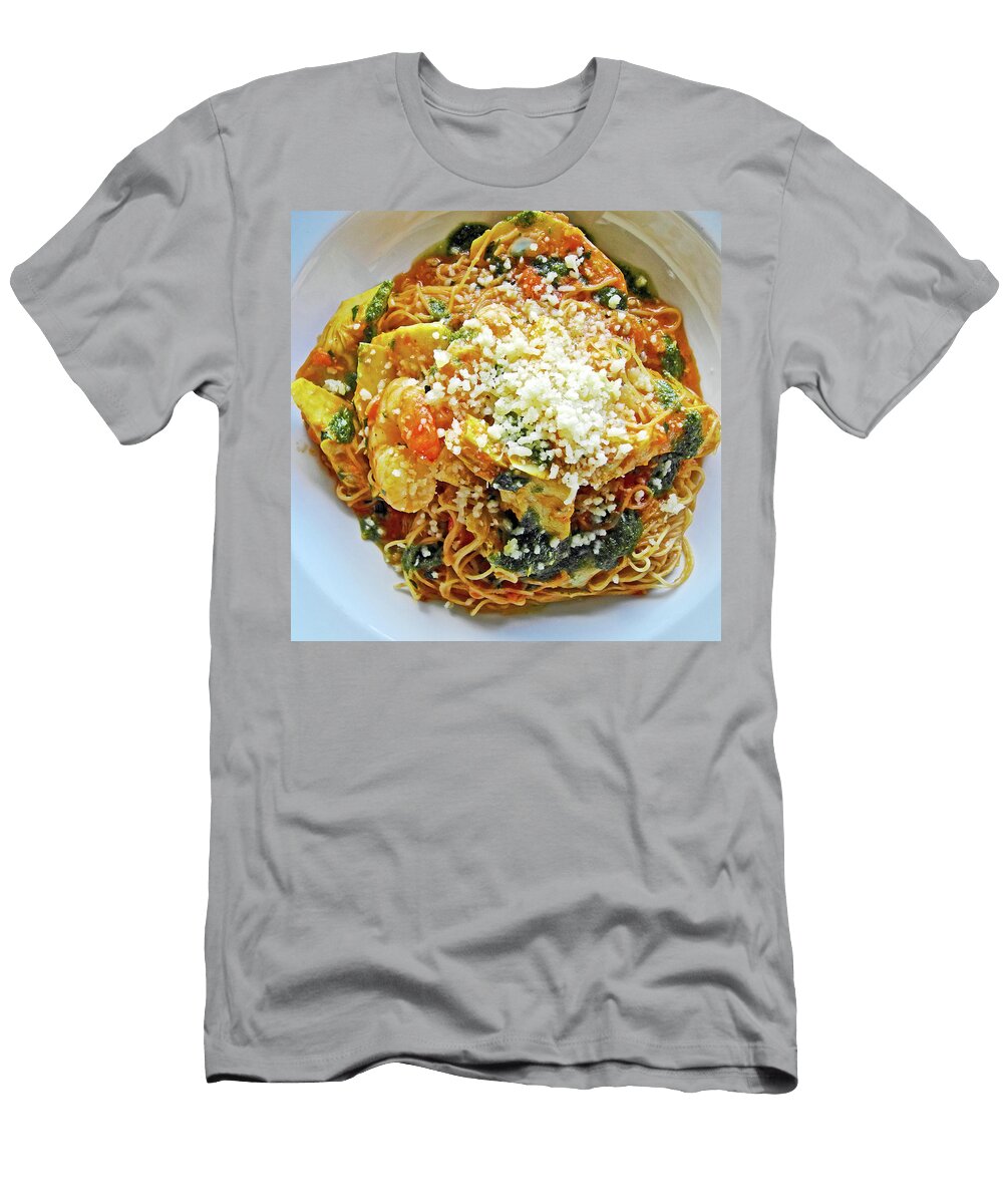 Shrimp and Pasta At Jakes in Del Mar California Ruth Hager T-Shirt
