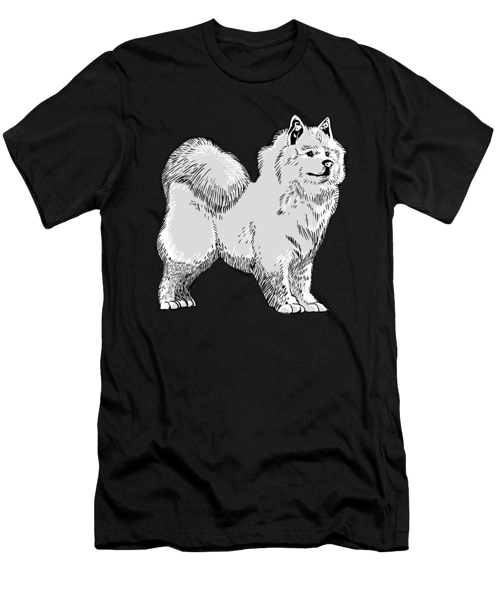 Siberian Dog White Dog Illustration Licensed Art T-Shirt