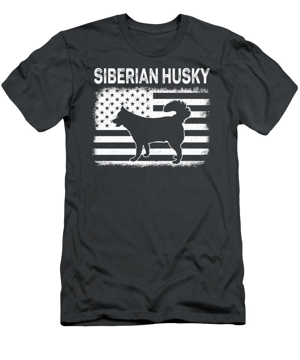 Siberian Husky American Flag Job T-Shirt