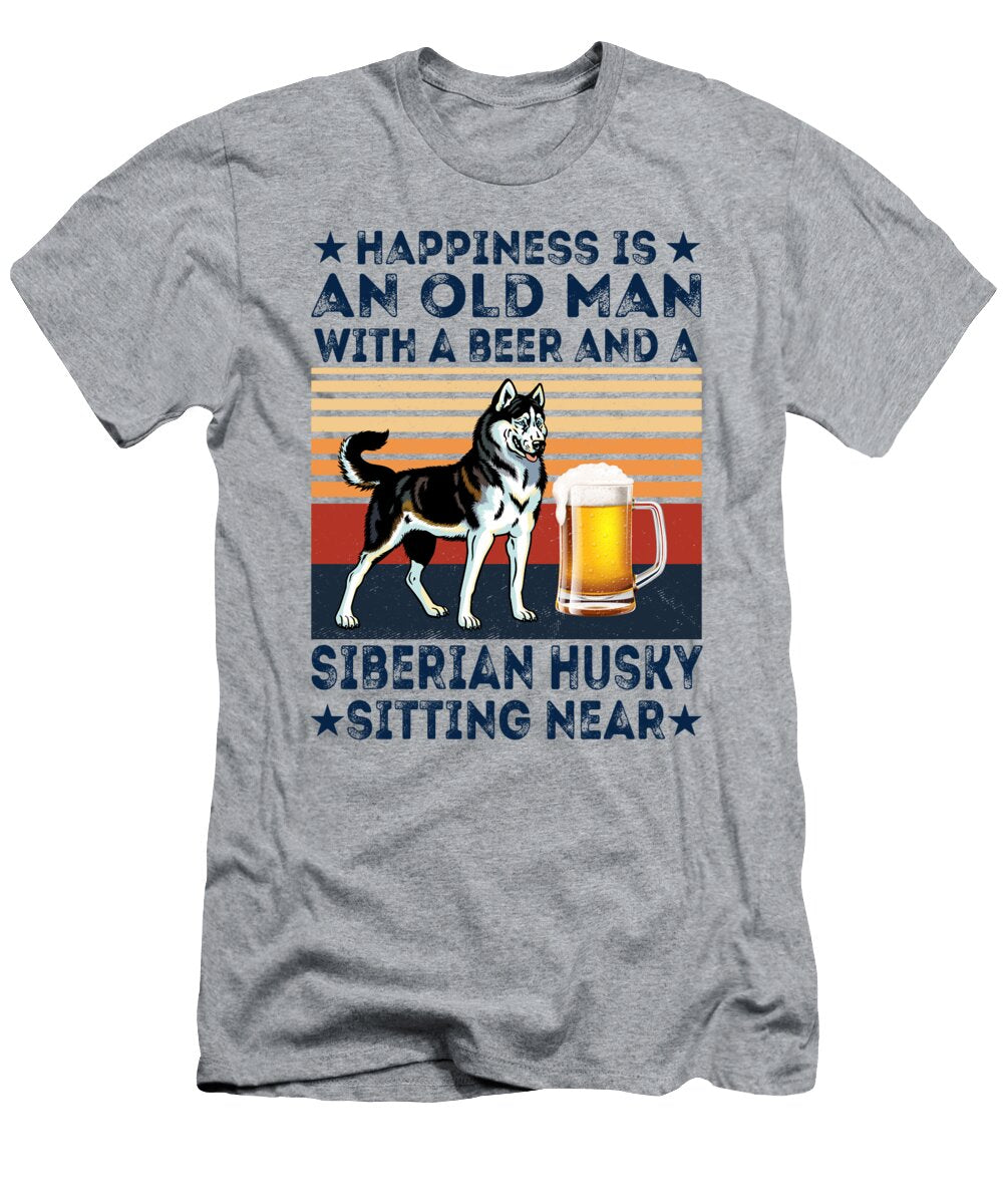 Siberian Husky and Beer Happiness Job T-Shirt