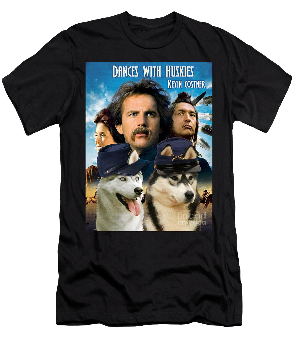 Siberian Husky Art Canvas Print Dances with Wolves Movie Poster Sandra Sij T-Shirt