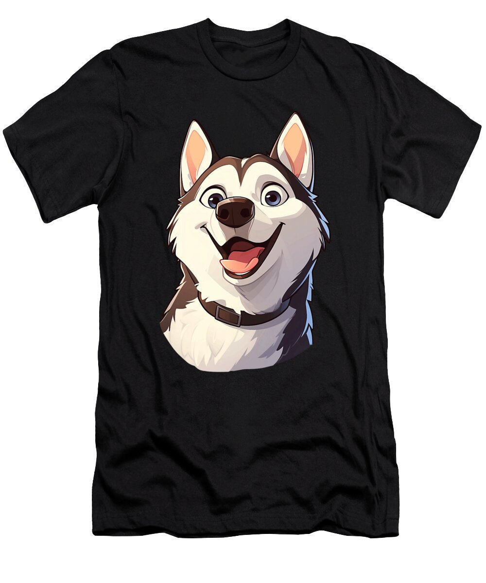 Siberian Husky Cartoon Dog Lover Puppy Owner Yah Lishr T-Shirt