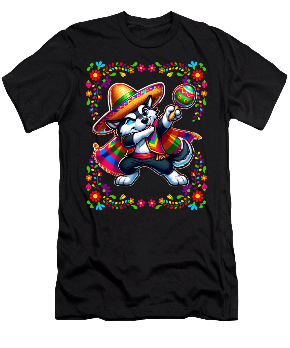 Siberian Husky Cinco De Mayo Pet Lover Funny Dog Natalie Lidford T-Shirt