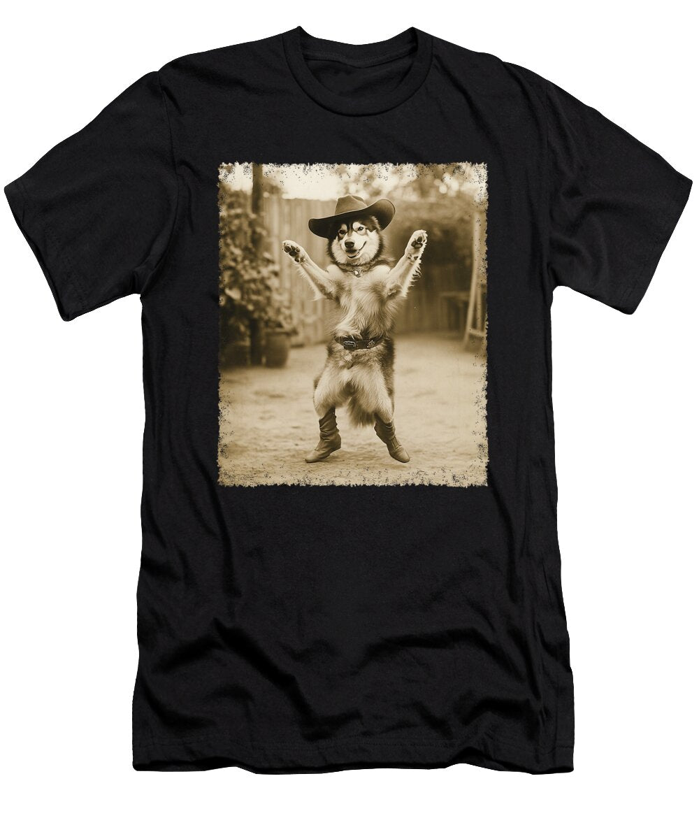 Siberian Husky Cute Dog Silly Cowboy Zyneu Gangd T-Shirt