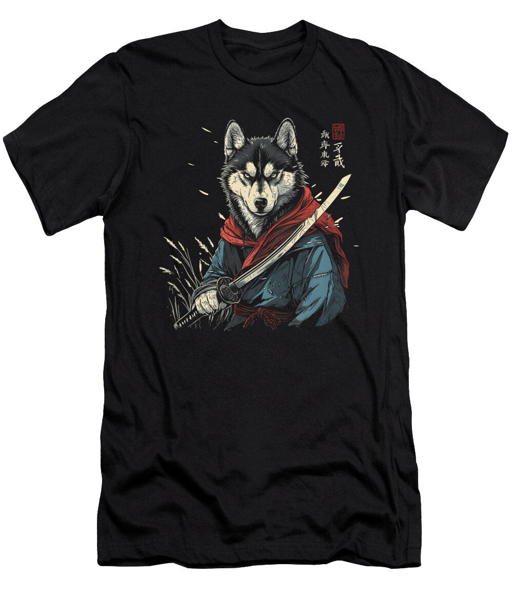 Siberian Husky Dad Cute Japanese Stuff Samurai Zyneu Gangd T-Shirt
