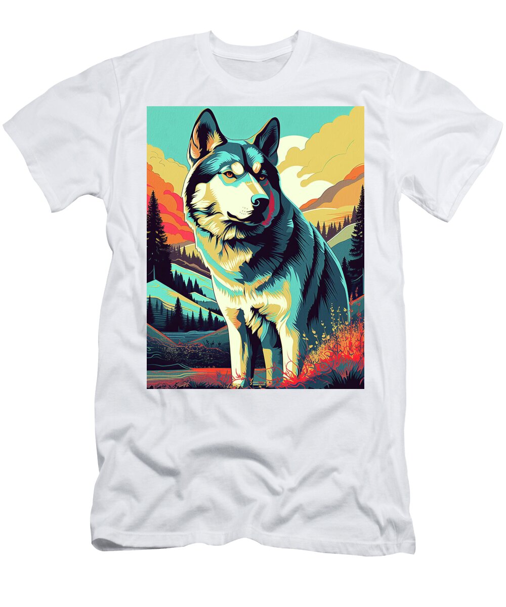 Siberian Husky Dog 001 Bruno Pokopen Bruno Pokopen T-Shirt