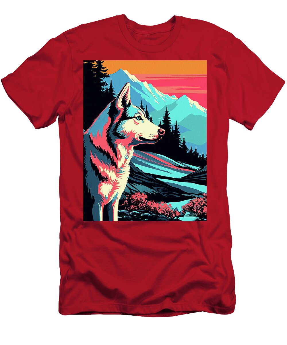 Siberian Husky Dog 003 Bruno Pokopen Bruno Pokopen T-Shirt