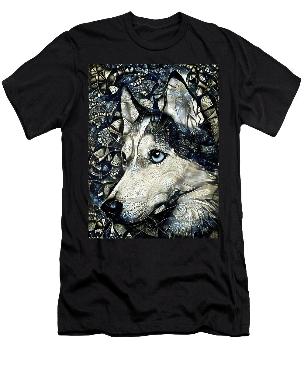 Siberian Husky Dog Abstract Art Peggy Collins T-Shirt