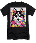 Siberian Husky Dog and Flowers 001 Tailor Jewel Tailor Jewel T-Shirt