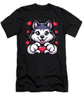 Siberian Husky Dog Heart Valentines Day Natalie Lidford T-Shirt