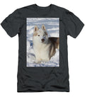 Siberian Husky Dog Lying in Snow Illinois Lynn M Stone Natureplcom T-Shirt