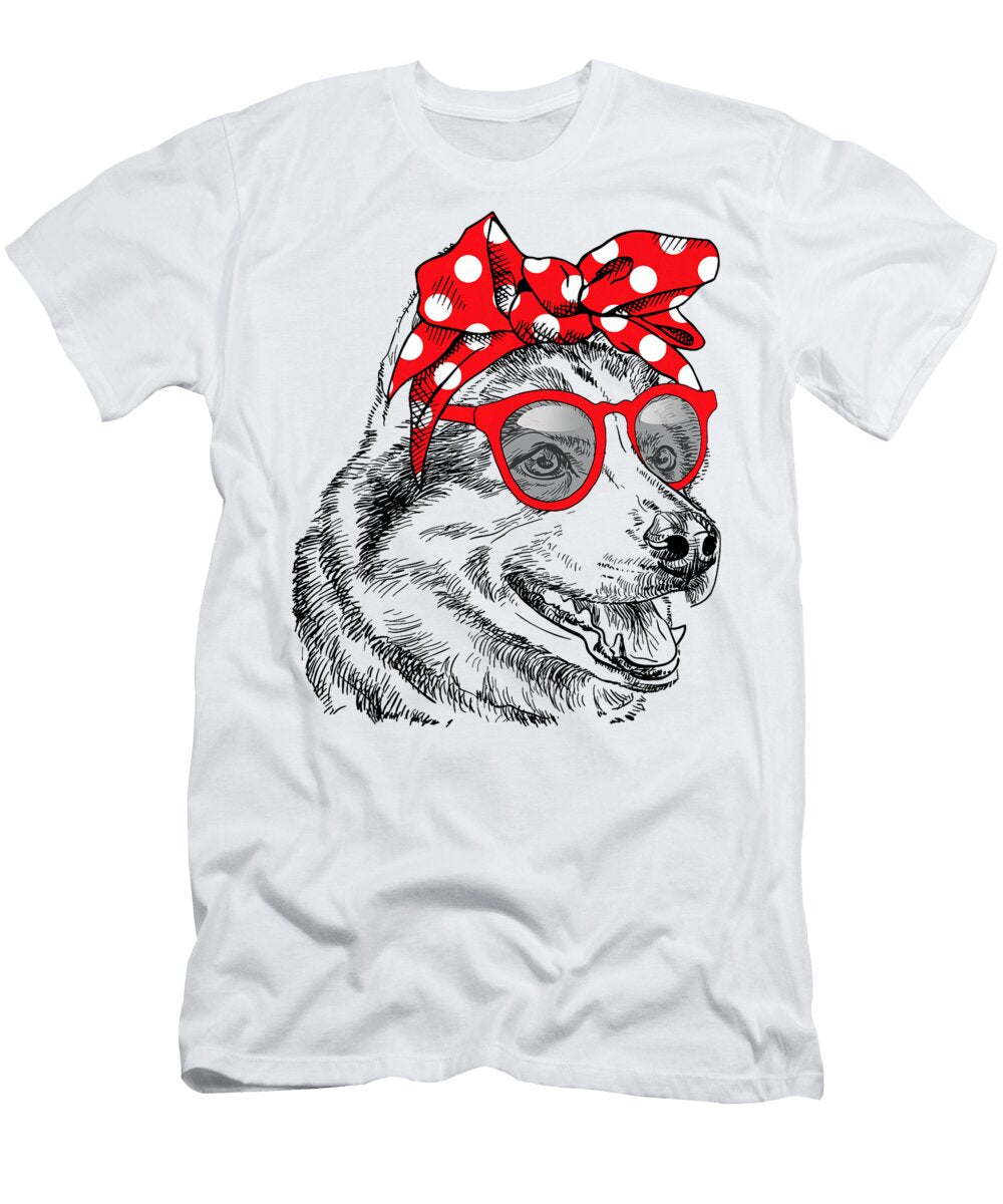 Siberian Husky Dog Mom Bandana Sunglasses Day Studi Alex T-Shirt