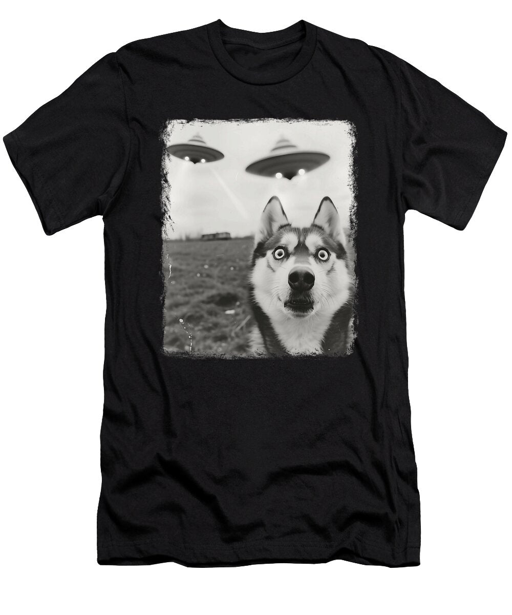 Siberian Husky Dog Ufo Alien Extraterrestrial Zyneu Gangd T-Shirt