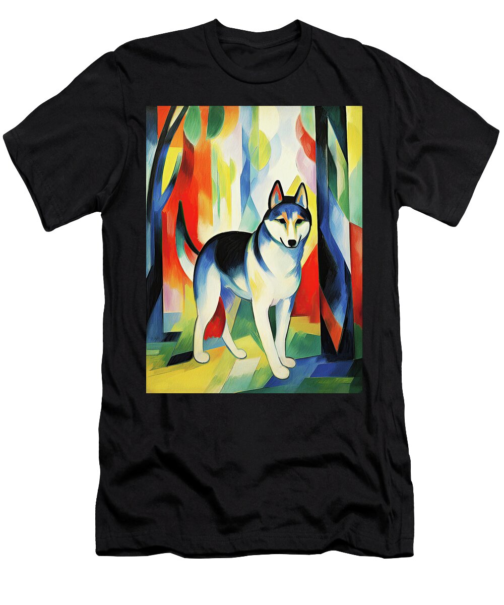 Siberian Husky Dog Walking in the Park 01 Madeleine Macke Madeleine Macke T-Shirt