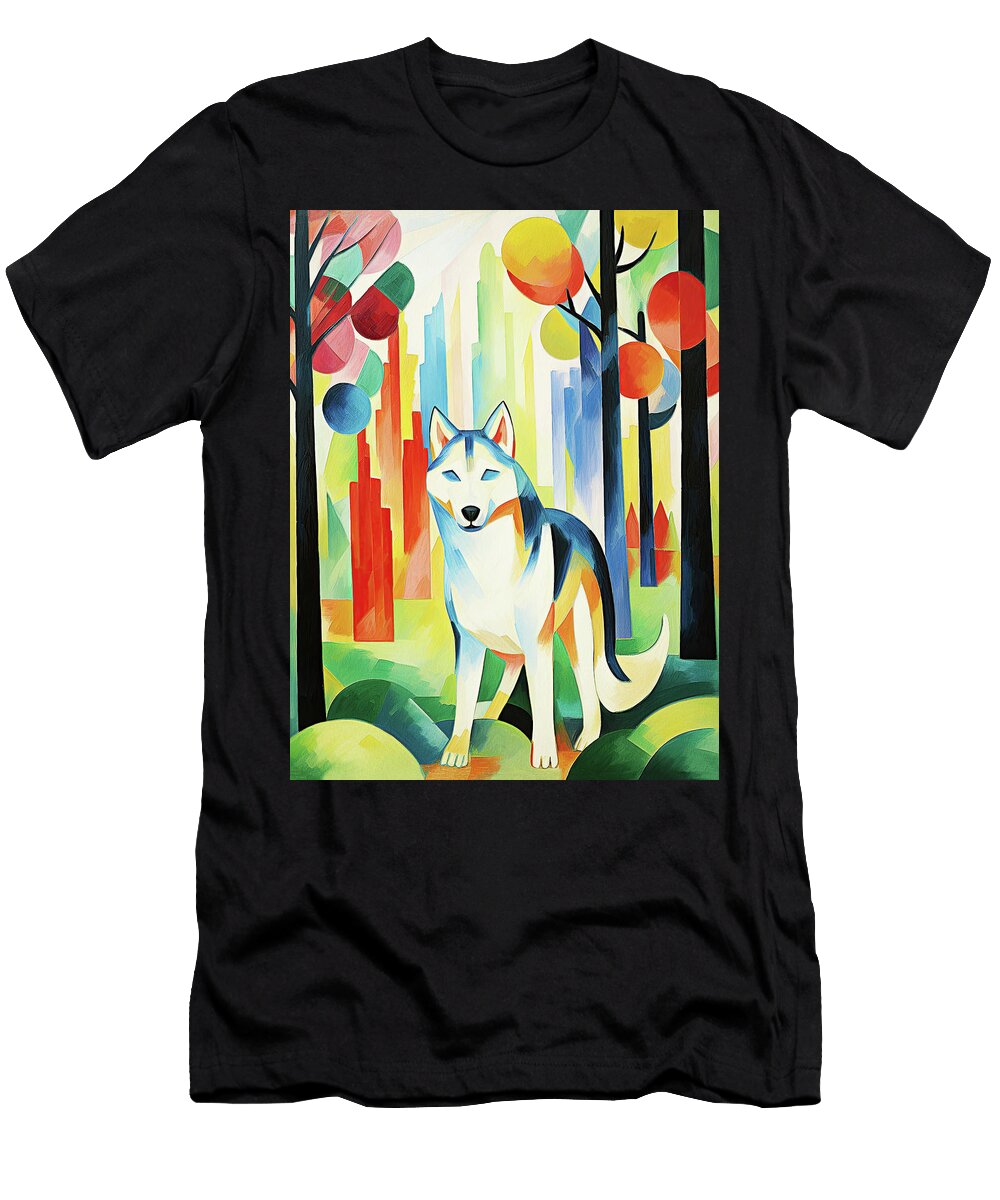 Siberian Husky Dog Walking in the Park 02 Madeleine Macke Madeleine Macke T-Shirt