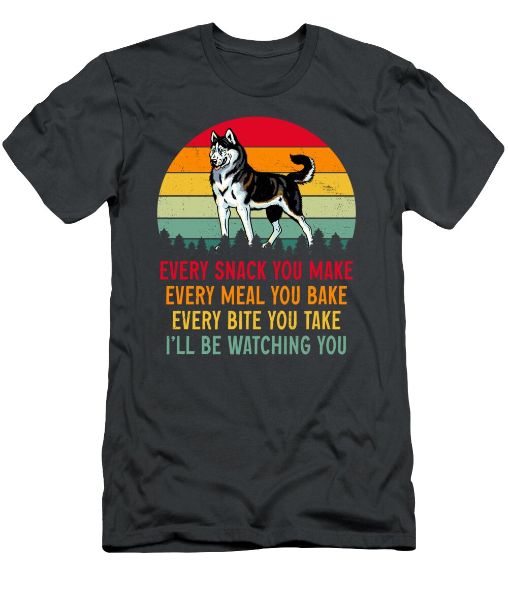 Siberian Husky Every Snack Meal Bite Vintage Job T-Shirt