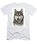 Siberian Husky Face in Fine Pencil Funny Funny Stevens Ross T-Shirt