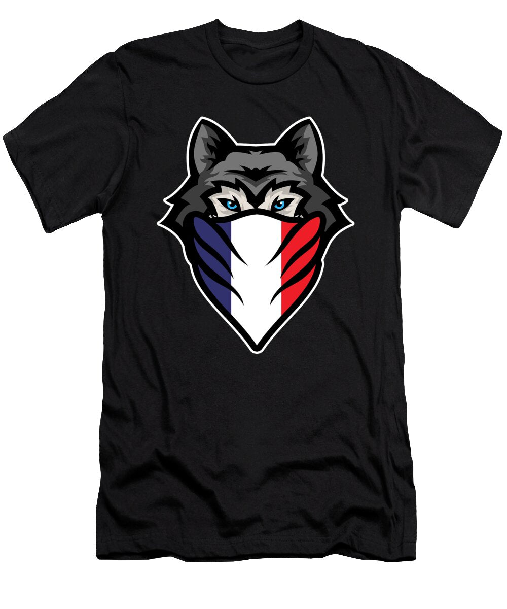 Siberian Husky France Flag Wolf Dog Owner Pet Gift Thomas Larch T-Shirt