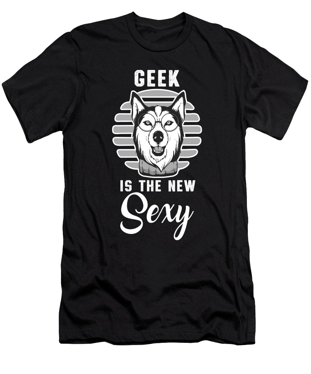 Siberian Husky Geek Glasses Dog Owner Pet Lover Gift Thomas Larch T-Shirt