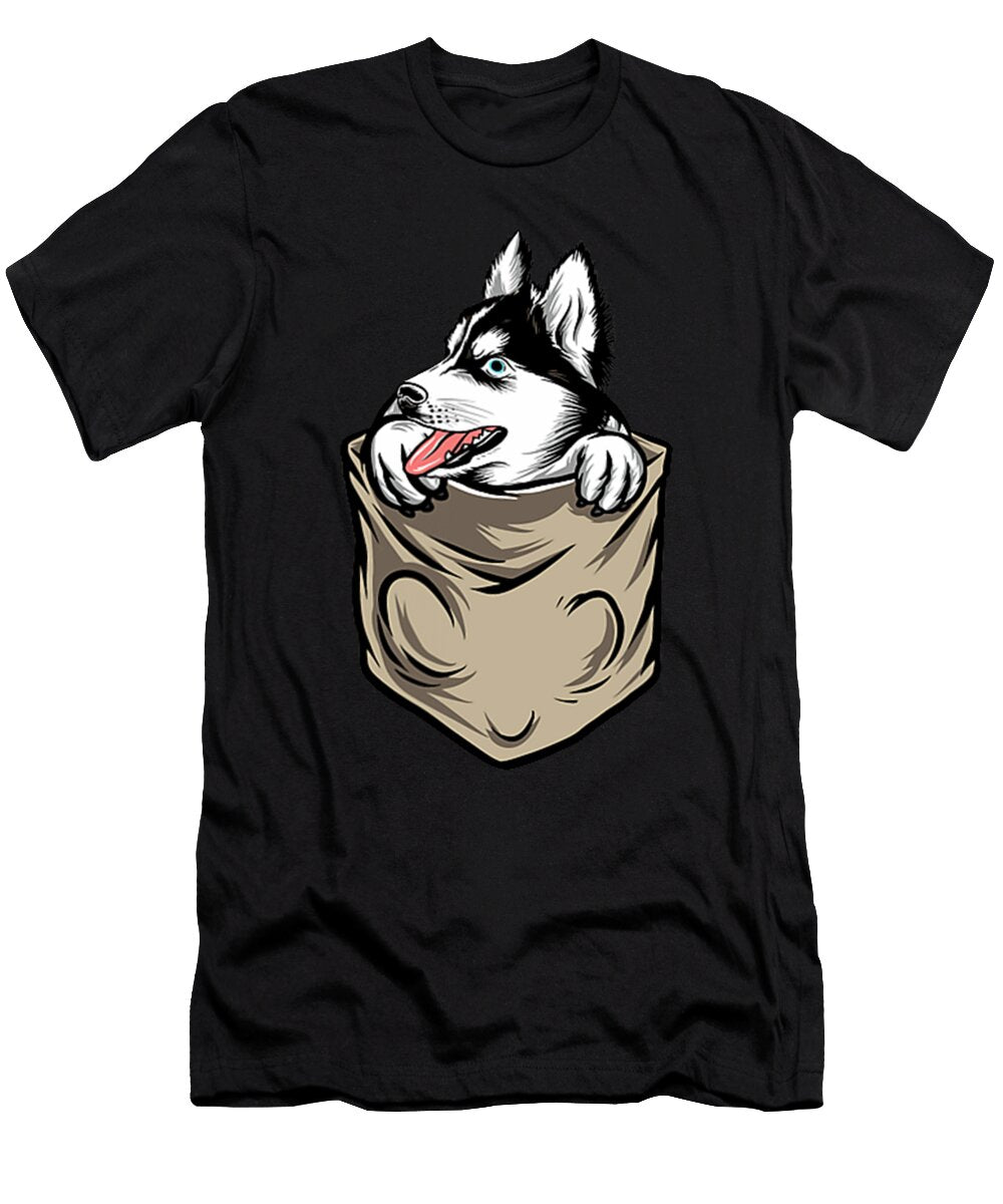 Siberian Husky in a Pocket Dog Lover Pet Owner Natalie Lidford T-Shirt