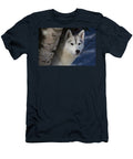 Siberian Husky in Snow Peering From Behind Birch Tree Lynn M Stone Natureplcom T-Shirt
