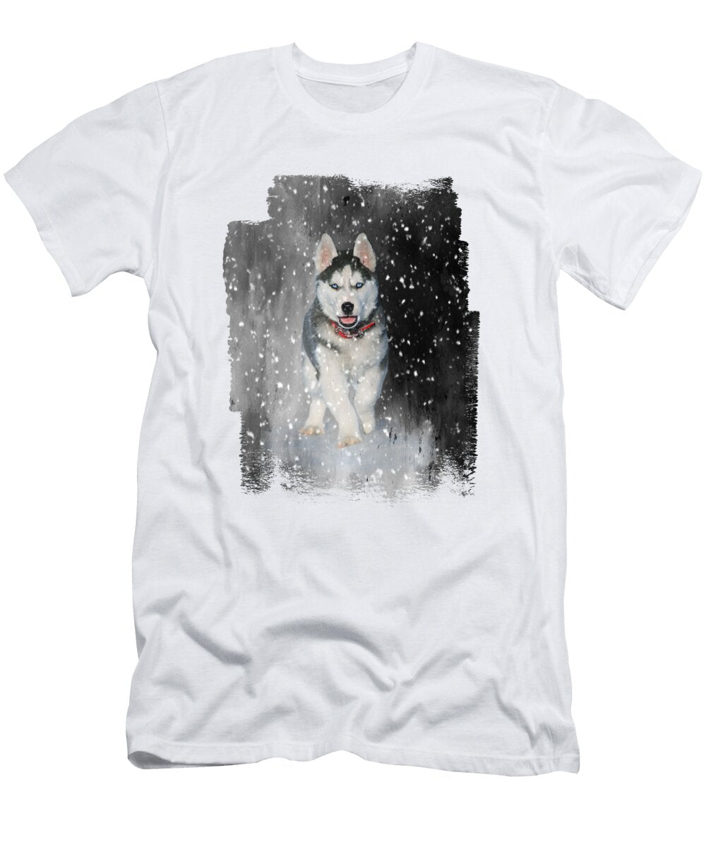 Siberian Husky in the Snow Elisabeth Lucas T-Shirt