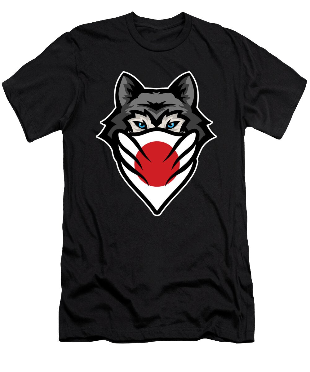 Siberian Husky Japan Flag Wolf Dog Owner Pet Gift Thomas Larch T-Shirt