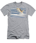 Siberian Husky Jumping Running in Snow Illinois Lynn M Stone Natureplcom T-Shirt