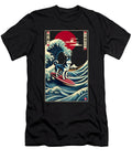 Siberian Husky Kanagawa Wave Surf Surfboard Japanese Art Dog Lover Job T-Shirt