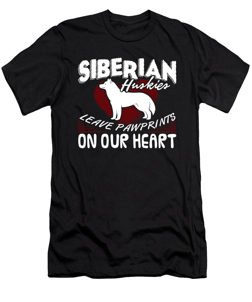 Siberian Husky Leave Pawprints on Our Heart Tinh Tran Le Thanh T-Shirt
