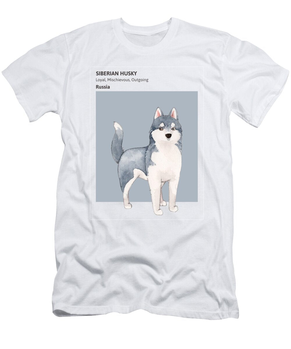 Siberian Husky Lover Gift Russian Dog Portrait Funny Gift Ideas T-Shirt