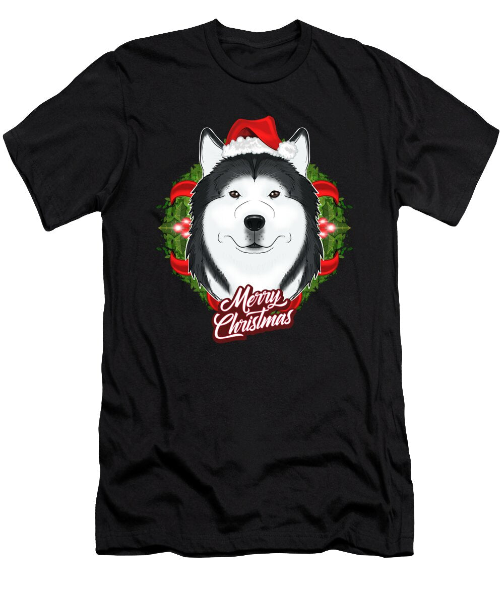 Siberian Husky Lover I Merry Christmas Husky Maximus Designs T-Shirt
