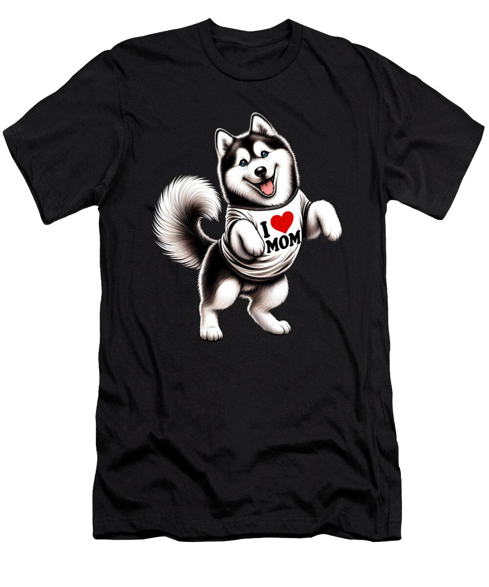 Siberian Husky Mom I Love Mom Siberian Husky Lover Job T-Shirt
