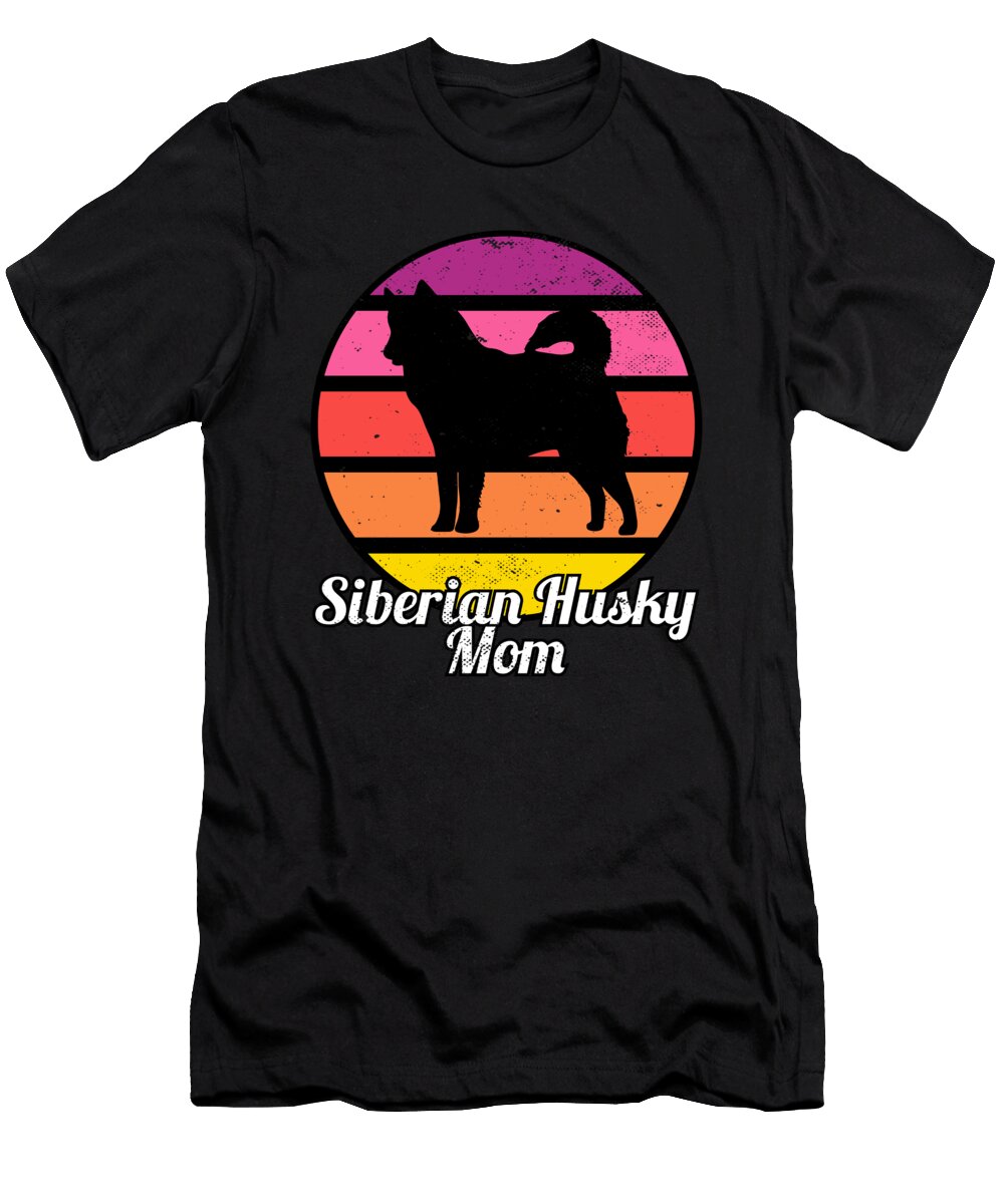 Siberian Husky Mom I Retro Husky Mom Maximus Designs T-Shirt
