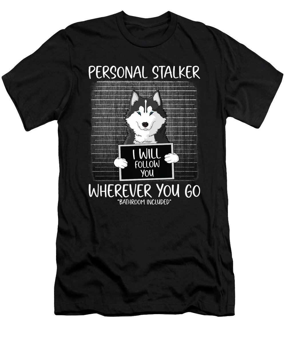 Siberian Husky Mug Shot Guilty Dog Zyneu Gangd T-Shirt