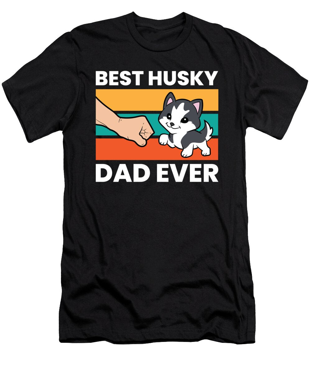Siberian Husky Papa Best Husky Dad Ever Eq Designs T-Shirt