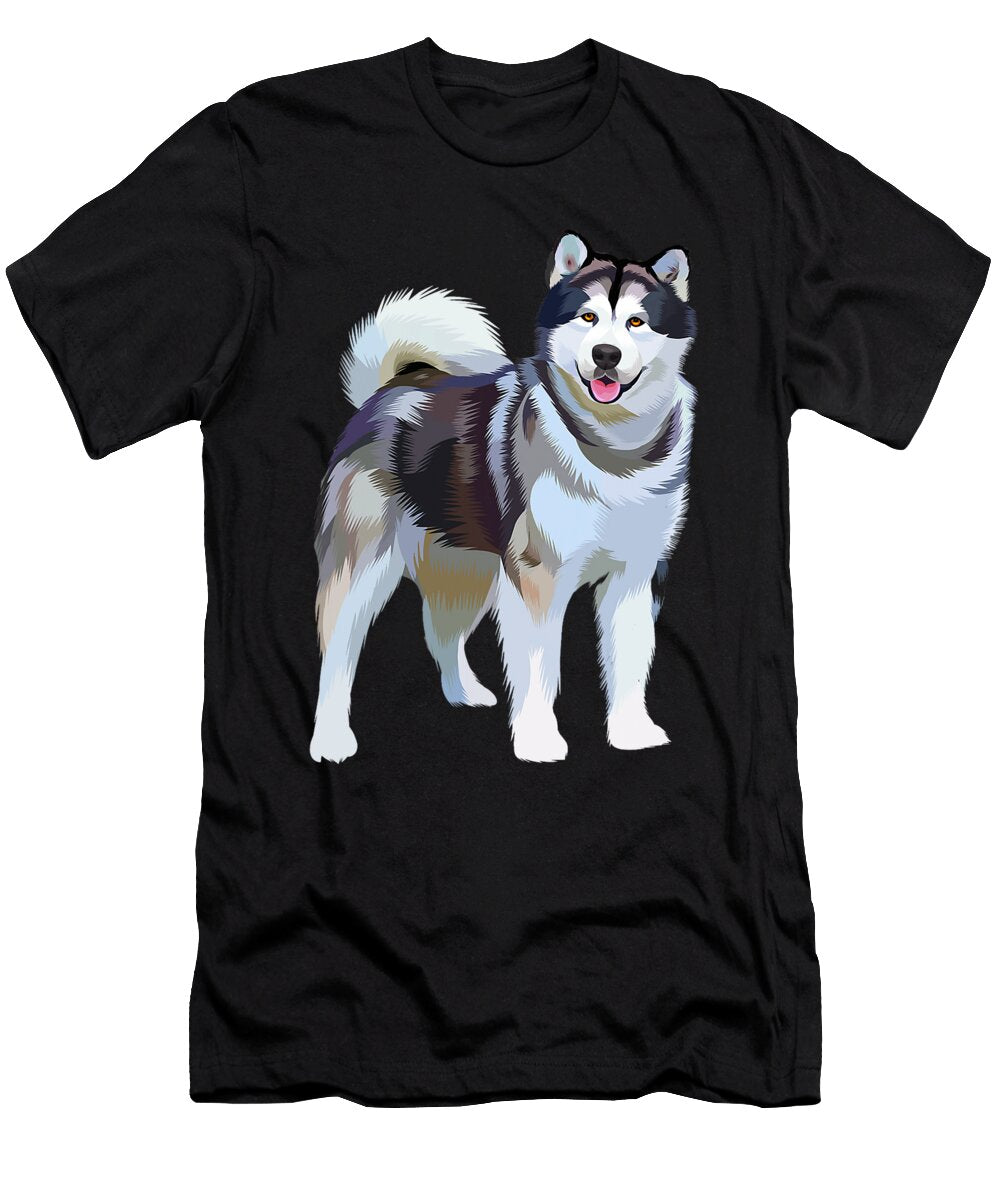 Siberian Husky Realistic Dog Lover Studi Alex T-Shirt